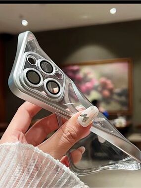 Silver Magnetic TPU transparent soft mobile phone case iPhone 17